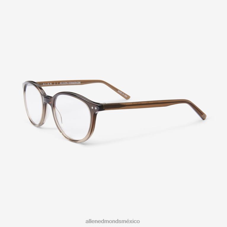 gafas de lectura con montura redonda de la colección alan j BB60H373 marrón/desvanecimiento cristalino unisexoAllen Edmonds