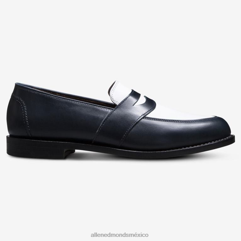 mocasín penny espectador randolph BB60H171 cuero azul marino/blanco hombresAllen Edmonds