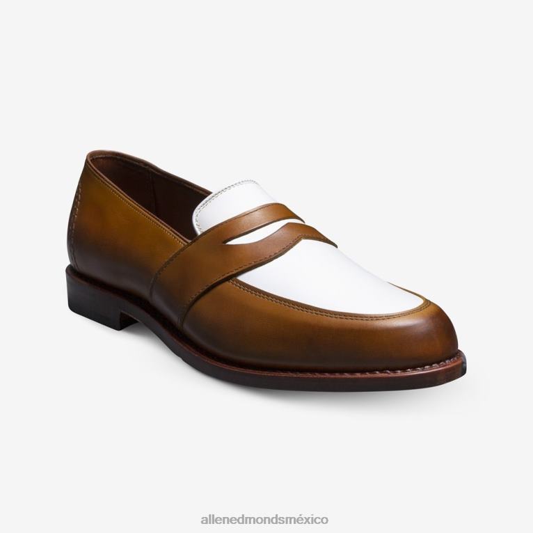 mocasín penny espectador randolph BB60H6 nuez/cuero blanco hombresAllen Edmonds