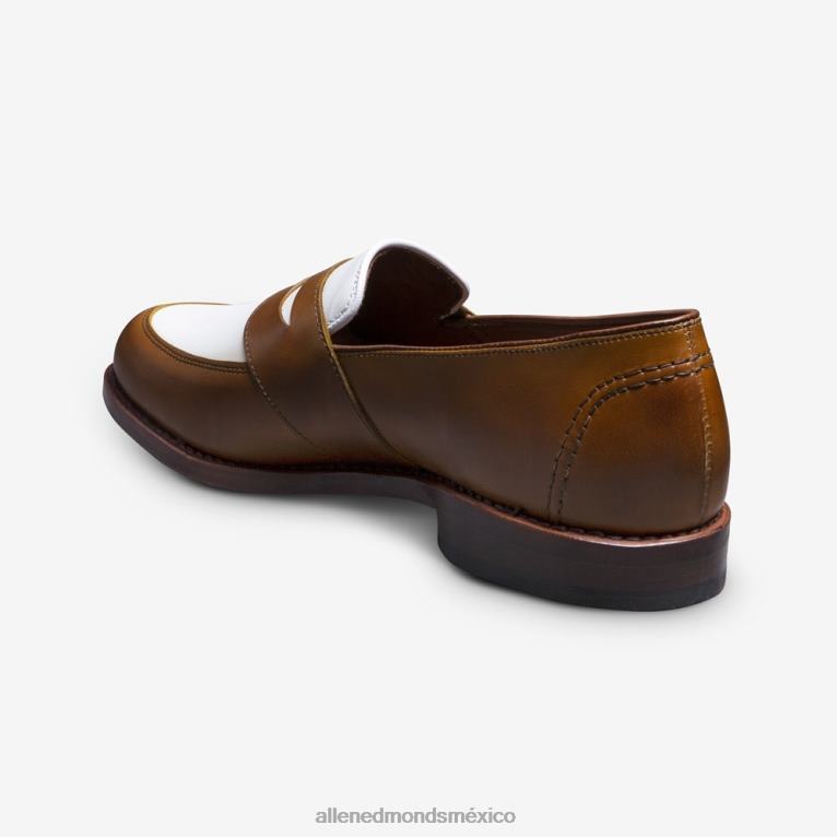 mocasín penny espectador randolph BB60H6 nuez/cuero blanco hombresAllen Edmonds