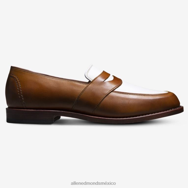 mocasín penny espectador randolph BB60H6 nuez/cuero blanco hombresAllen Edmonds