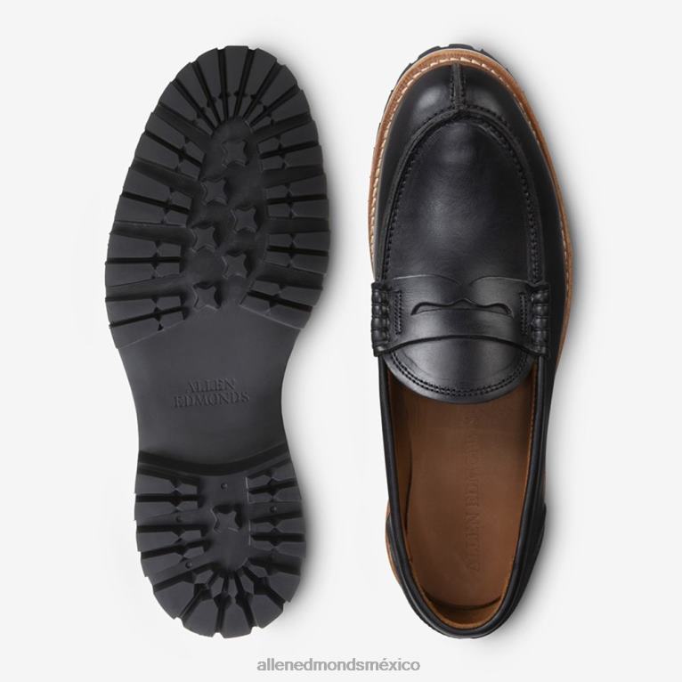 mocasines penny de la firma freeport BB60H86 cuero negro hombresAllen Edmonds