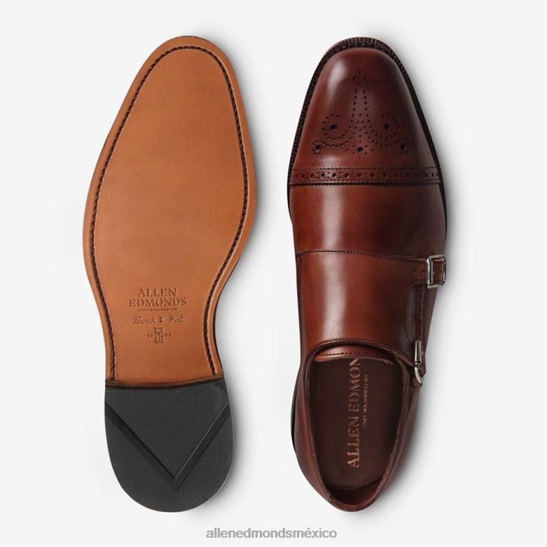 calle. zapato de vestir con doble hebilla de John's BB60H358 chile oscuro hombresAllen Edmonds