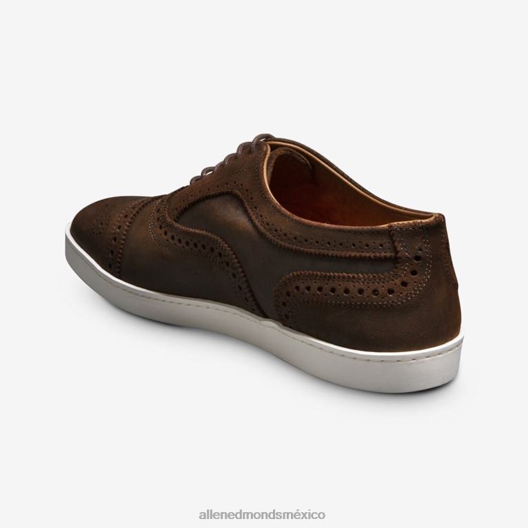 zapatillas oxford con hilos BB60H241 ante encerado marron hombresAllen Edmonds