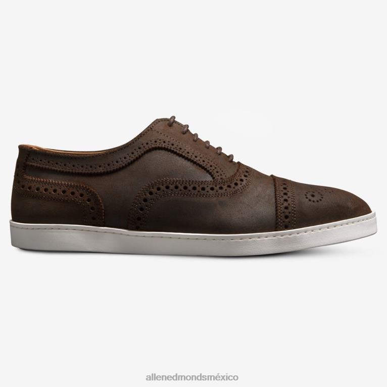 zapatillas oxford con hilos BB60H241 ante encerado marron hombresAllen Edmonds