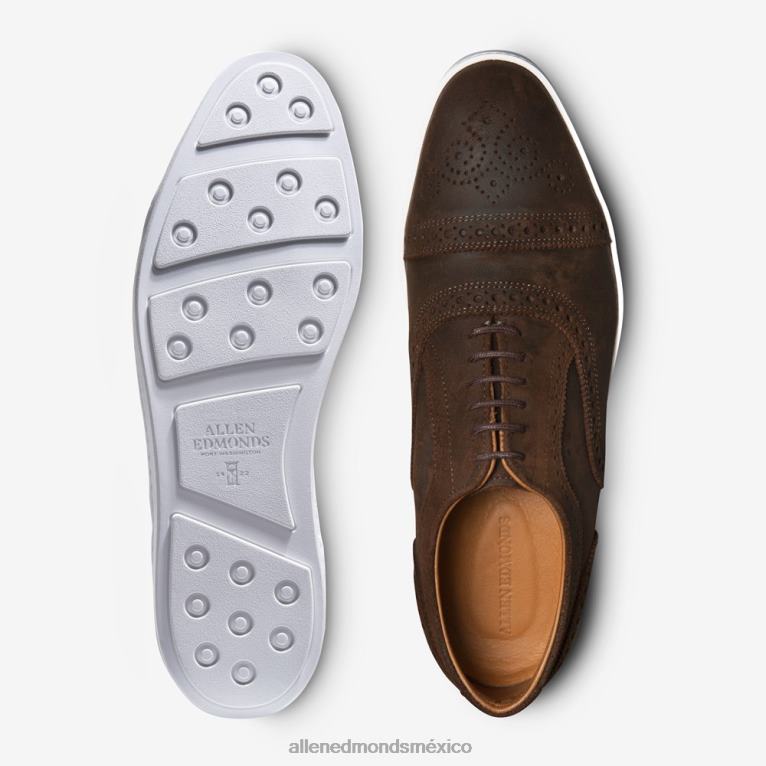 zapatillas oxford con hilos BB60H241 ante encerado marron hombresAllen Edmonds