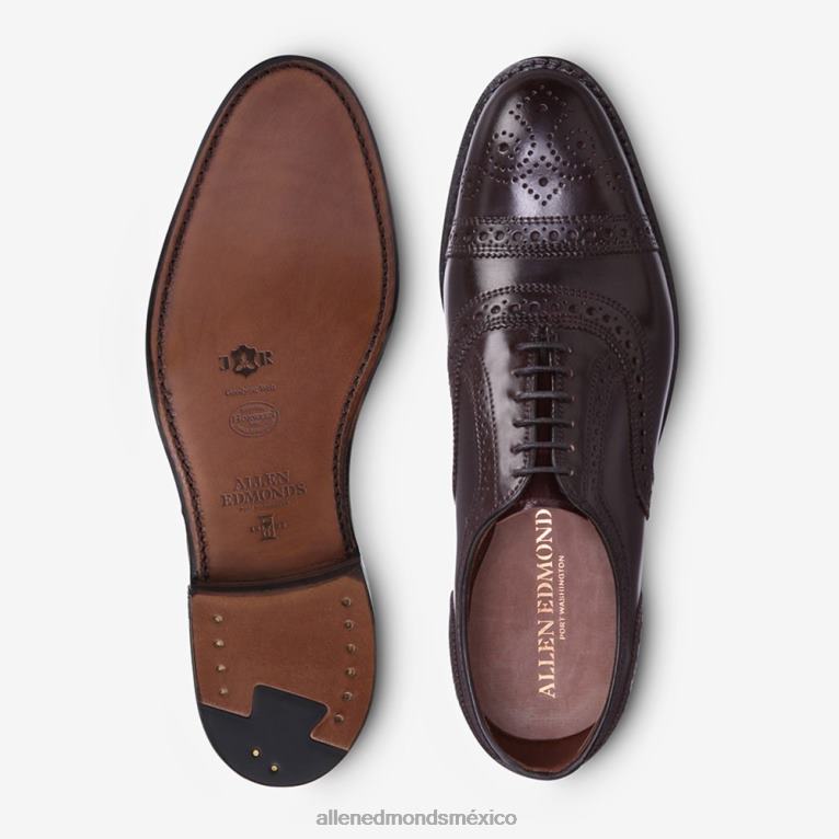 Zapato de vestir oxford cordobés con puntera en concha de hebra BB60H295 cordobés burdeos hombresAllen Edmonds