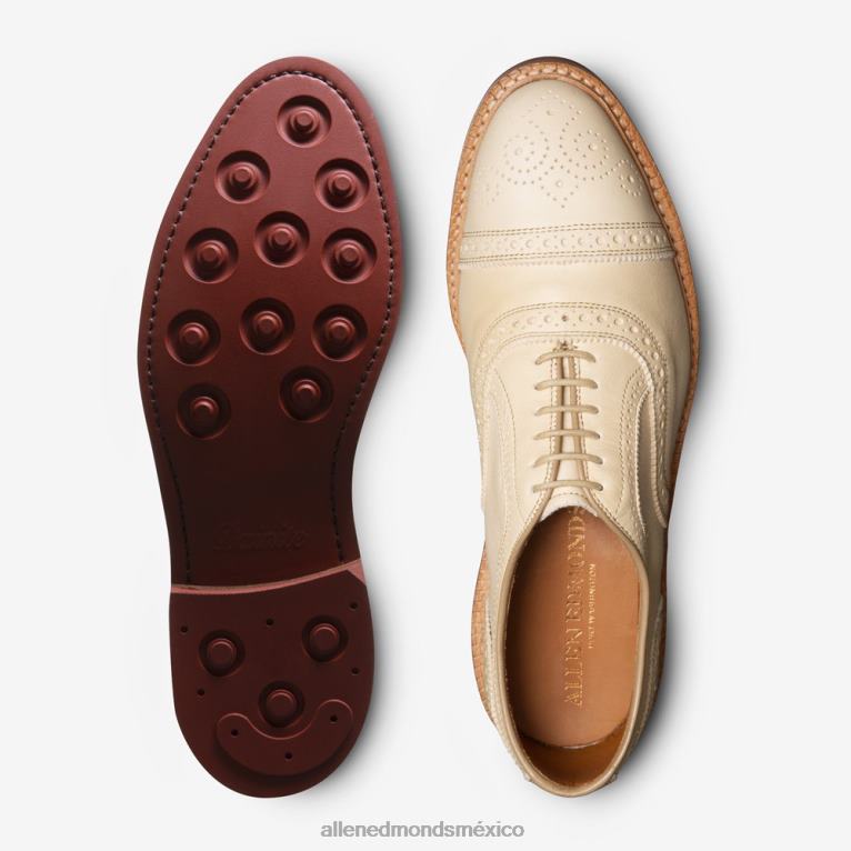 strandmok cap-toe oxford con suela de goma dainite BB60H14 piel de hueso de curtición vegetal hombresAllen Edmonds