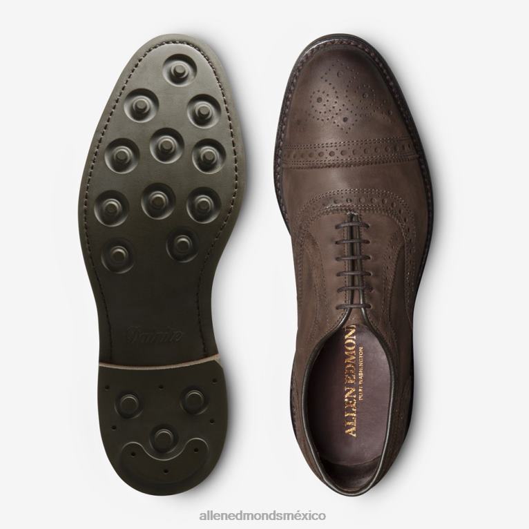 strandmok cap-toe oxford con suela de goma dainite BB60H228 nubuck marrón hombresAllen Edmonds