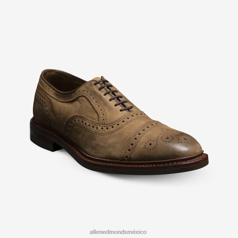 strandmok cap-toe oxford con suela de goma dainite BB60H244 nubuck bronceado hombresAllen Edmonds