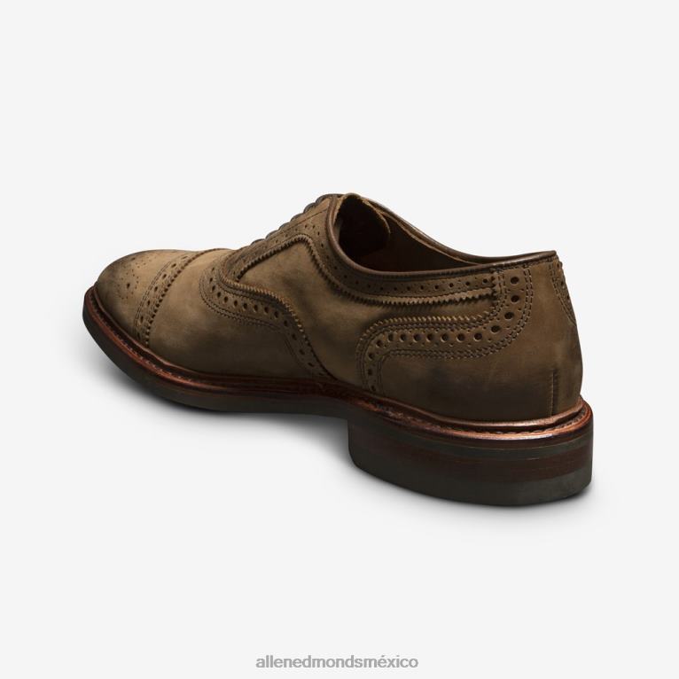 strandmok cap-toe oxford con suela de goma dainite BB60H244 nubuck bronceado hombresAllen Edmonds