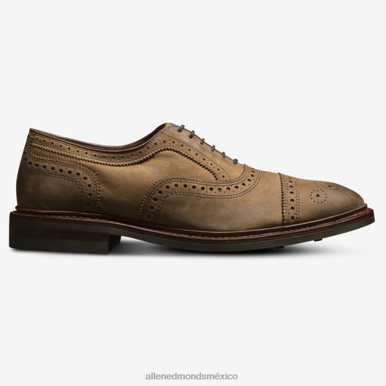 strandmok cap-toe oxford con suela de goma dainite BB60H244 nubuck bronceado hombresAllen Edmonds