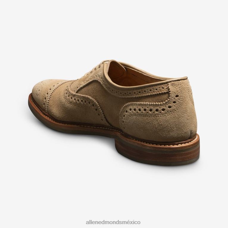 strandmok cap-toe oxford con suela de goma dainite BB60H245 ante camello hombresAllen Edmonds