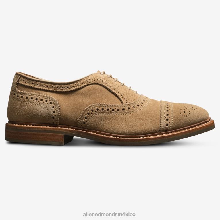 strandmok cap-toe oxford con suela de goma dainite BB60H245 ante camello hombresAllen Edmonds