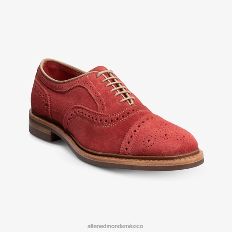 strandmok cap-toe oxford con suela de goma dainite BB60H246 ante rojo carmesí hombresAllen Edmonds