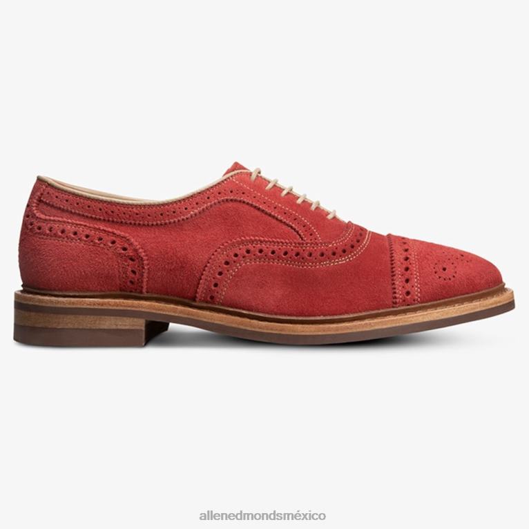 strandmok cap-toe oxford con suela de goma dainite BB60H246 ante rojo carmesí hombresAllen Edmonds