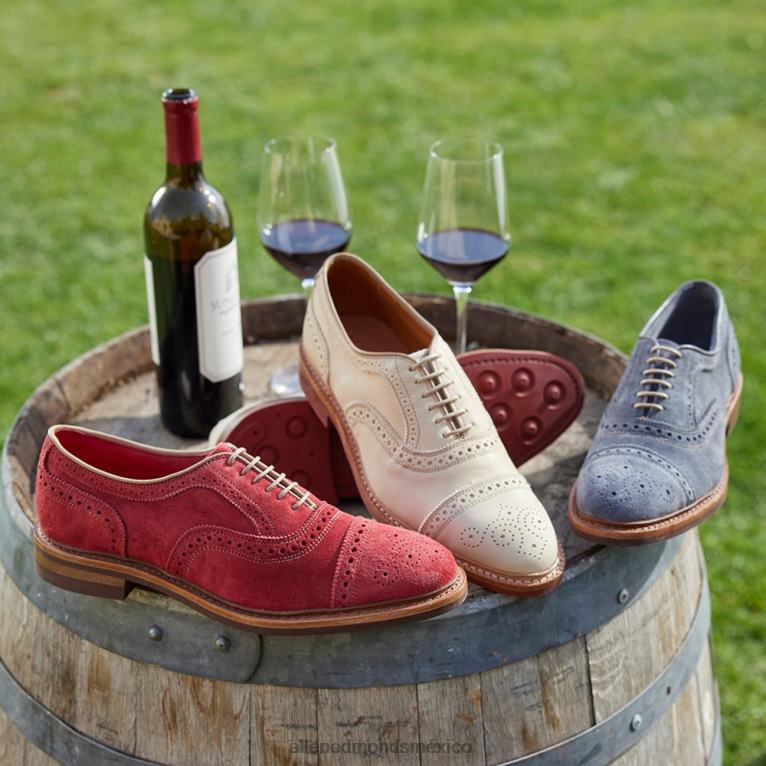 strandmok cap-toe oxford con suela de goma dainite BB60H246 ante rojo carmesí hombresAllen Edmonds