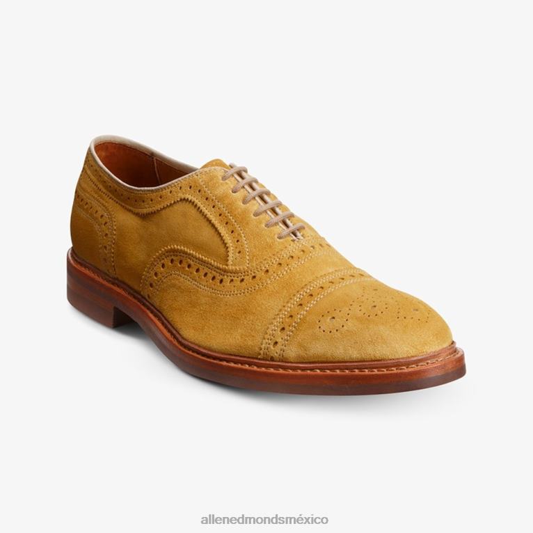 strandmok cap-toe oxford con suela de goma dainite BB60H248 ante amarillo mineral hombresAllen Edmonds