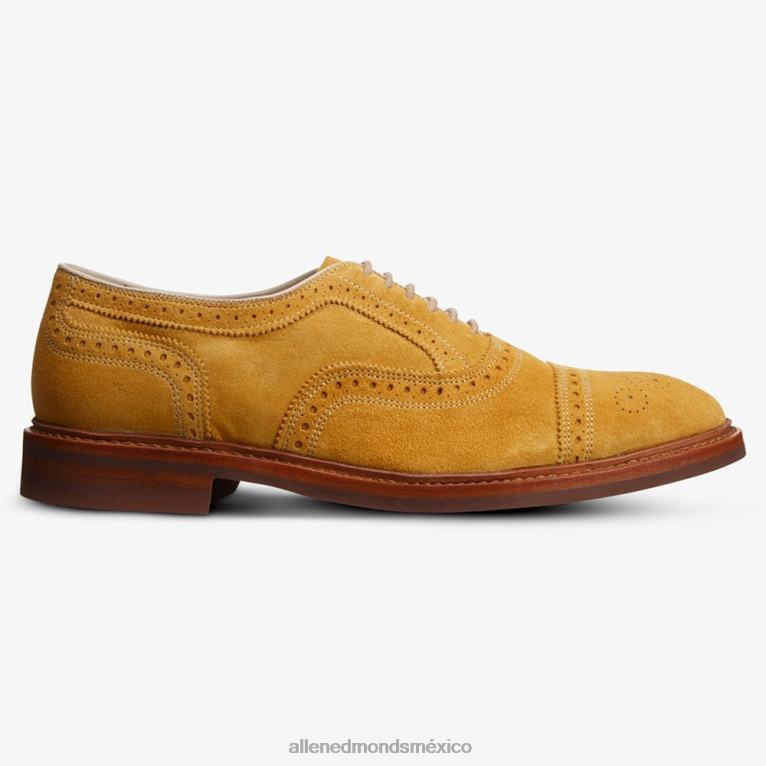 strandmok cap-toe oxford con suela de goma dainite BB60H248 ante amarillo mineral hombresAllen Edmonds