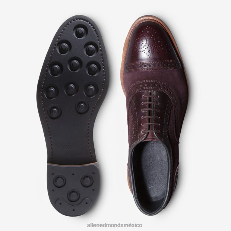 strandmok cap-toe oxford con suela de goma dainite BB60H249 ante burdeos hombresAllen Edmonds