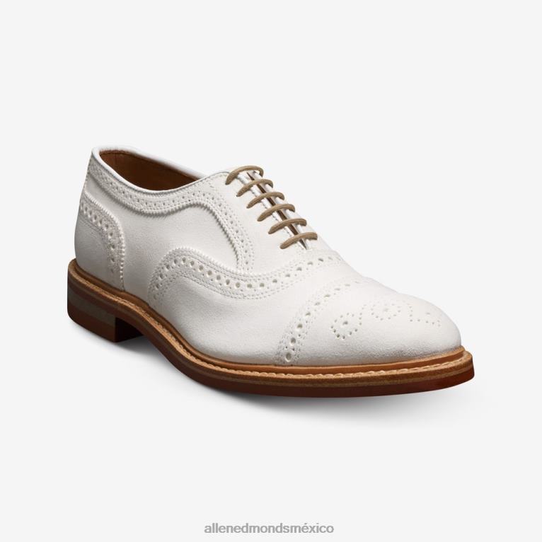 strandmok cap-toe oxford con suela de goma dainite BB60H9 ante blanco hombresAllen Edmonds