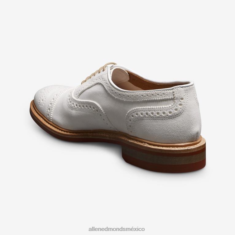 strandmok cap-toe oxford con suela de goma dainite BB60H9 ante blanco hombresAllen Edmonds