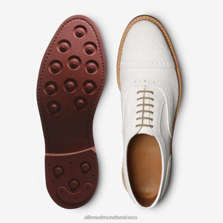 strandmok cap-toe oxford con suela de goma dainite BB60H9 ante blanco hombresAllen Edmonds