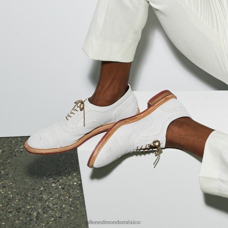 strandmok cap-toe oxford con suela de goma dainite BB60H9 ante blanco hombresAllen Edmonds