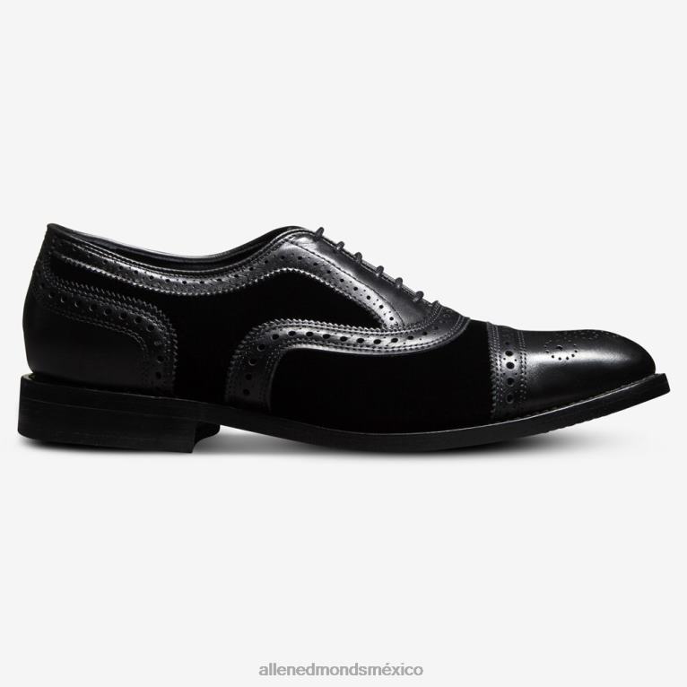 zapato de vestir oxford con puntera BB60H103 terciopelo negro hombresAllen Edmonds