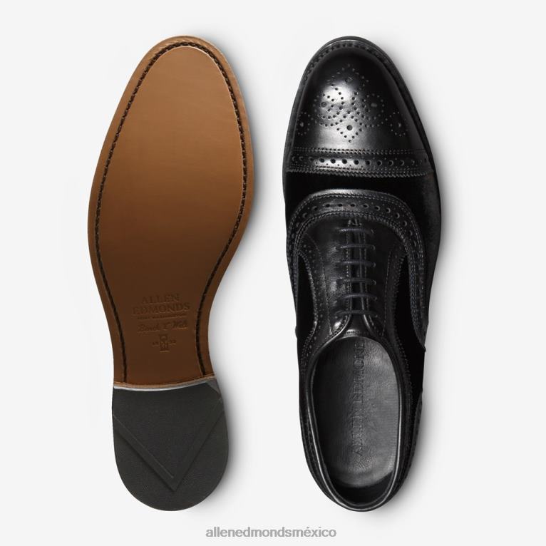 zapato de vestir oxford con puntera BB60H103 terciopelo negro hombresAllen Edmonds