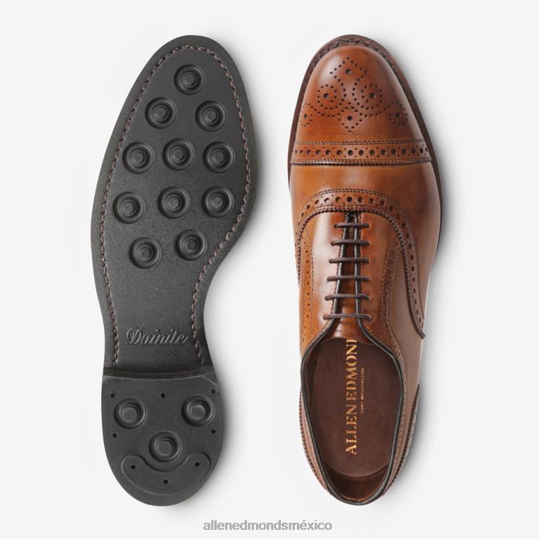 zapato de vestir tipo oxford con puntera en hebra y suela dainite BB60H288 marrón nuez hombresAllen Edmonds