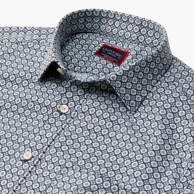 camisa de manga corta untuckit keller BB60H173 Armada unisexoAllen Edmonds