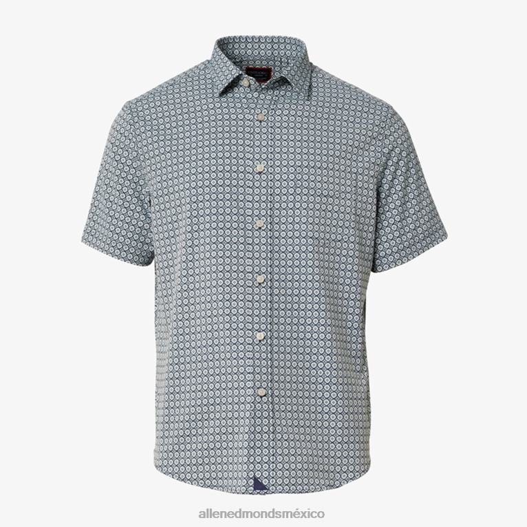 camisa de manga corta untuckit keller BB60H173 Armada unisexoAllen Edmonds