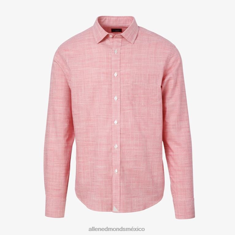 camisa de manga larga untuckit avellino BB60H162 rojo unisexoAllen Edmonds