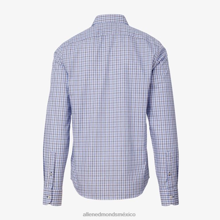 camisa de manga larga untuckit durif BB60H167 azul unisexoAllen Edmonds