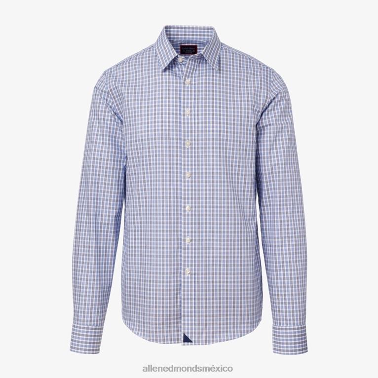 camisa de manga larga untuckit durif BB60H167 azul unisexoAllen Edmonds