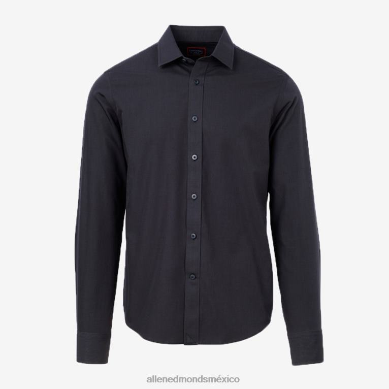 camisa de manga larga untuckit piedra BB60H187 negro unisexoAllen Edmonds