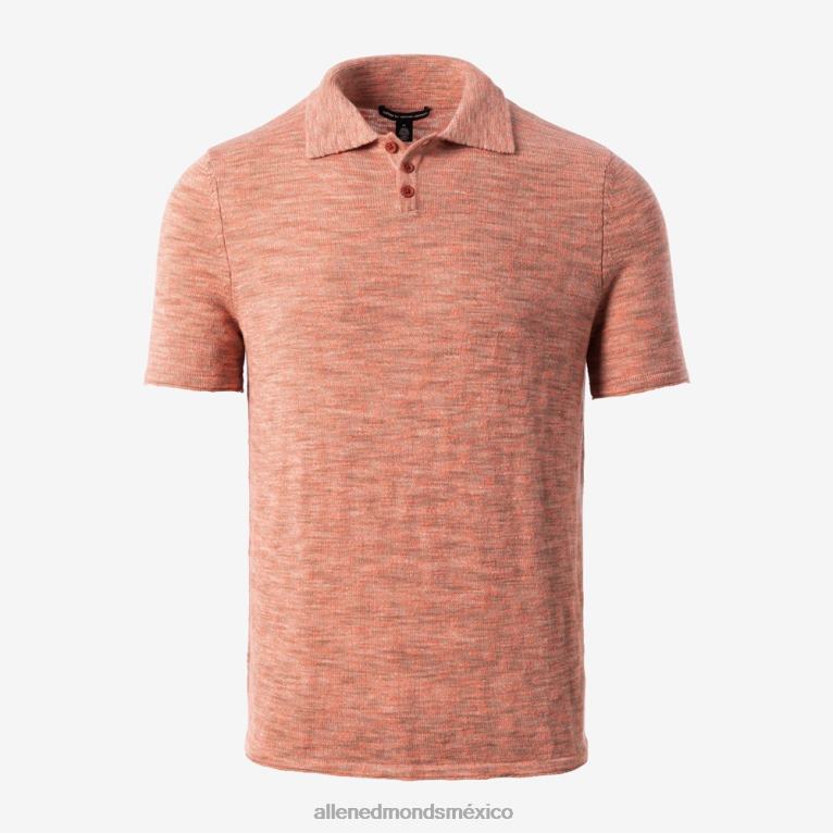 polo de punto de algodón de cachemira de otoño BB60H497 naranja unisexoAllen Edmonds