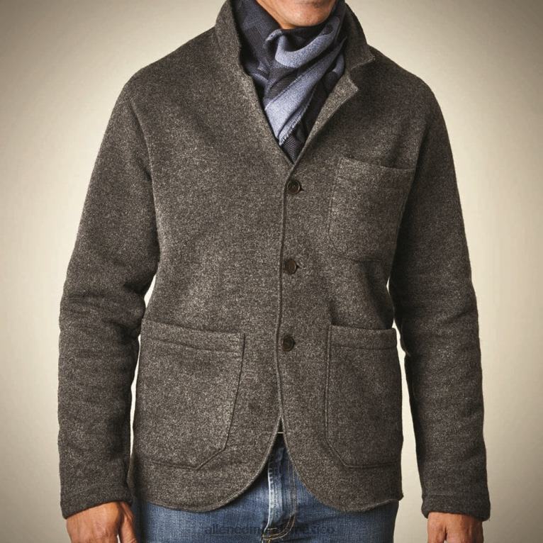 blazer de punto elástico BB60H168 gris unisexoAllen Edmonds