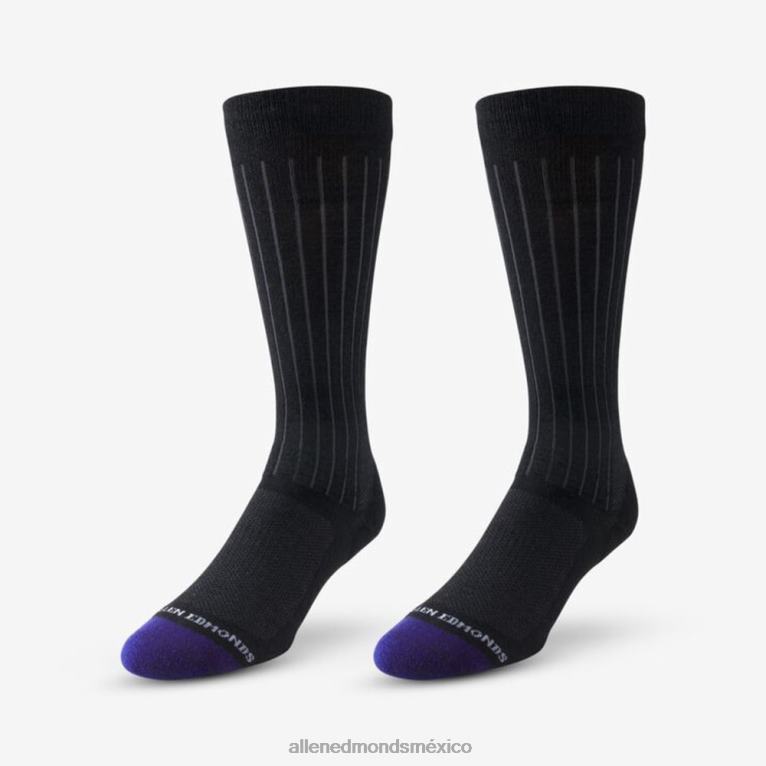 calcetines de vestir frescos de merino a media pantorrilla BB60H526 negro unisexoAllen Edmonds