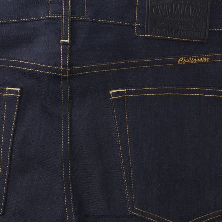 civilaire - vaqueros de pernera recta de corte slim walker crudo sobreteñido BB60H161 teñir azul crudo unisexoAllen Edmonds