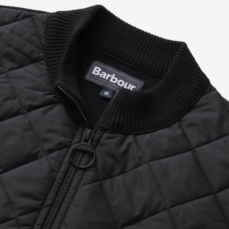 suéter barbour acolchado con rombos y cierre completo BB60H253 negro unisexoAllen Edmonds